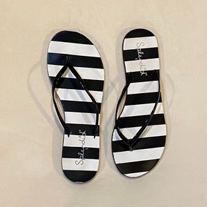 Splendid Flip Flops Black/White SZ 9